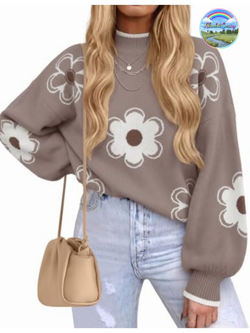Turtleneck Oversized Batwing Sleeve Knit Pullover Sweater Mock Neck